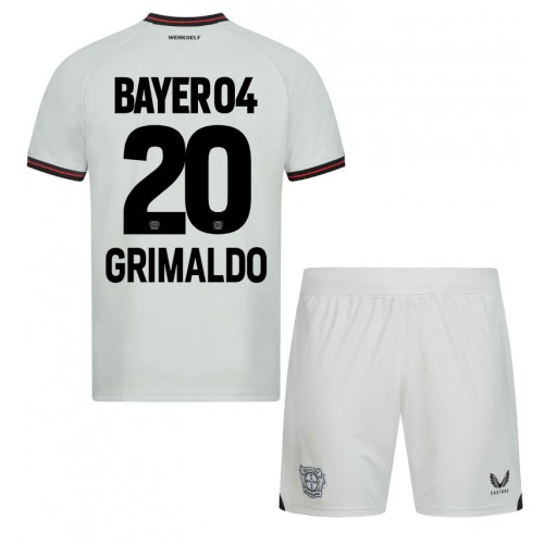 Fotbalové Dres Bayer Leverkusen Alejandro Grimaldo #20 Dětské Venkovní 2023-24 Krátký Rukáv (+ trenýrky)